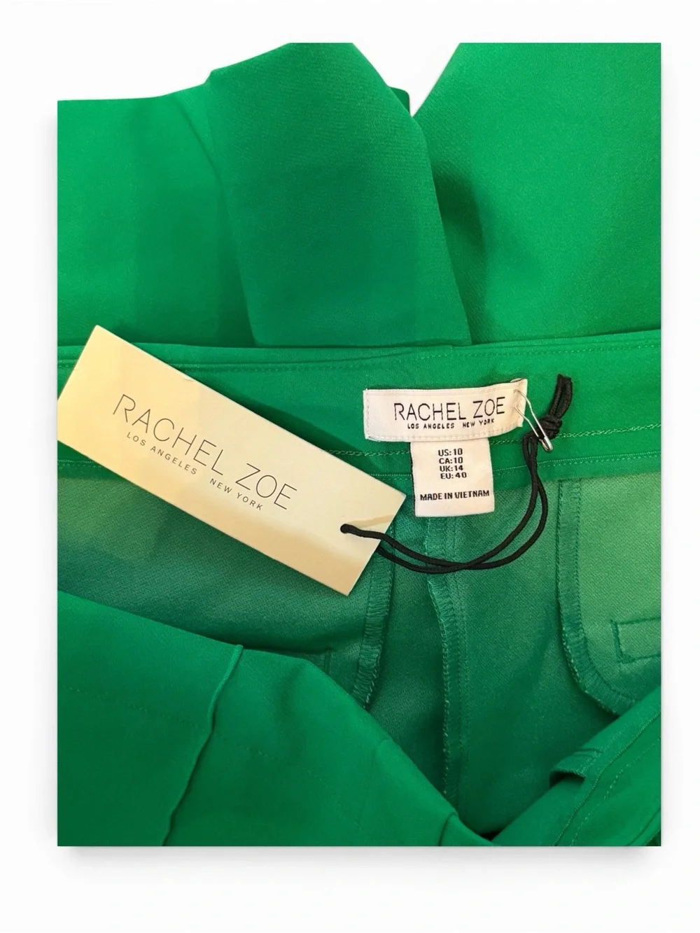 Rachel Zoe Emerald Green High-Waist Tailored Shorts - Picture 5 of 7